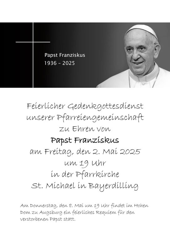 Feierlicher Gedenkgottesdienst Papst Franziskus 1