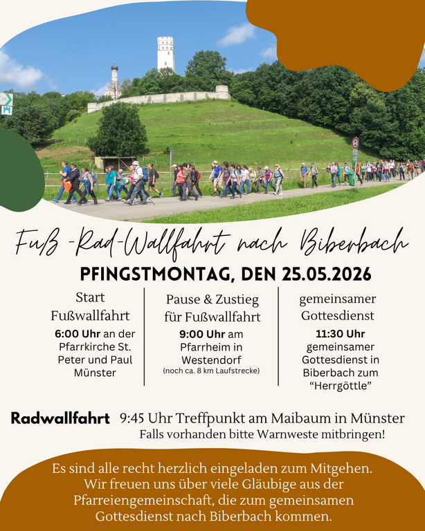 Fuß-Rad-Wallfahrt nach Biberbach