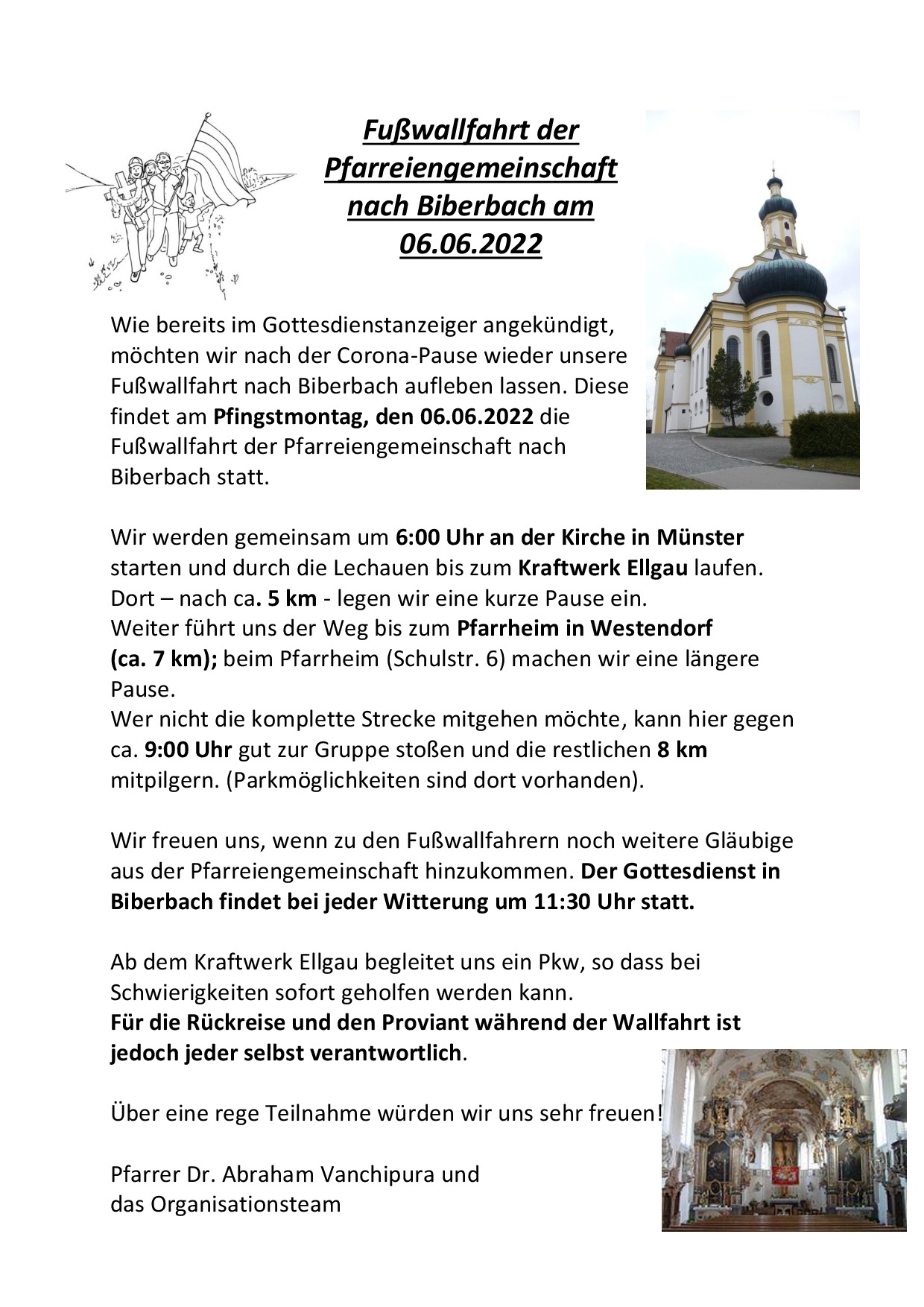 Fußwallfahrt nach Biberbach 2022