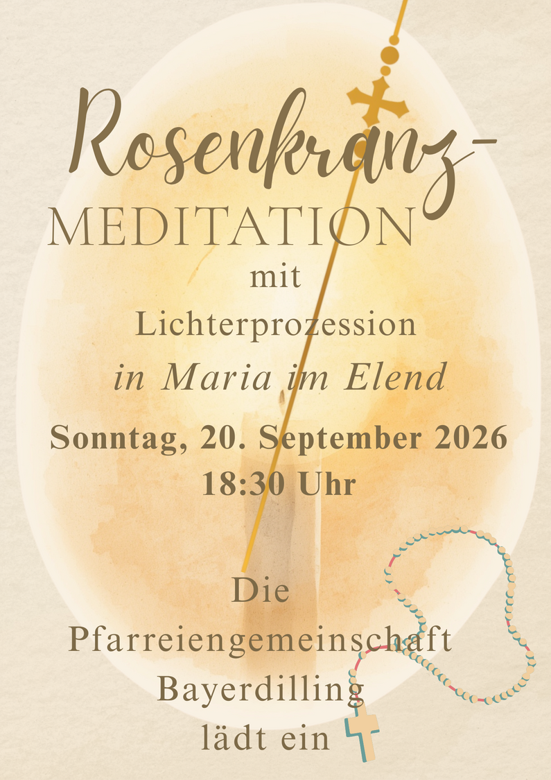 Rosenkranzmeditation mit Lichterprozession