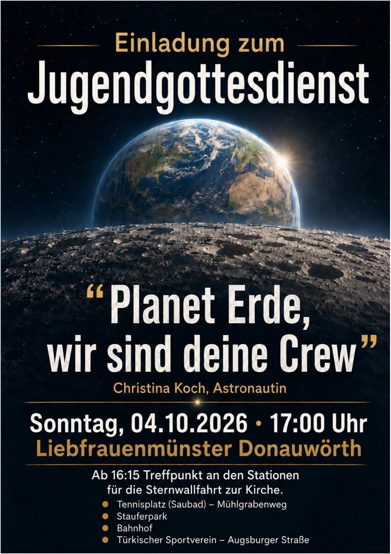 Einladung zum Jugendgottesdienst für das gesamte Dekanat