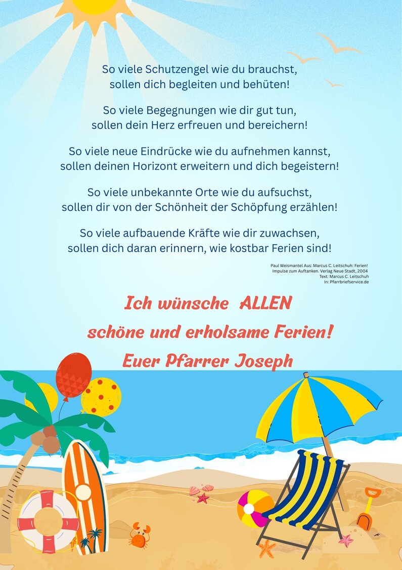 Sommerzeit - Ferienzeit!